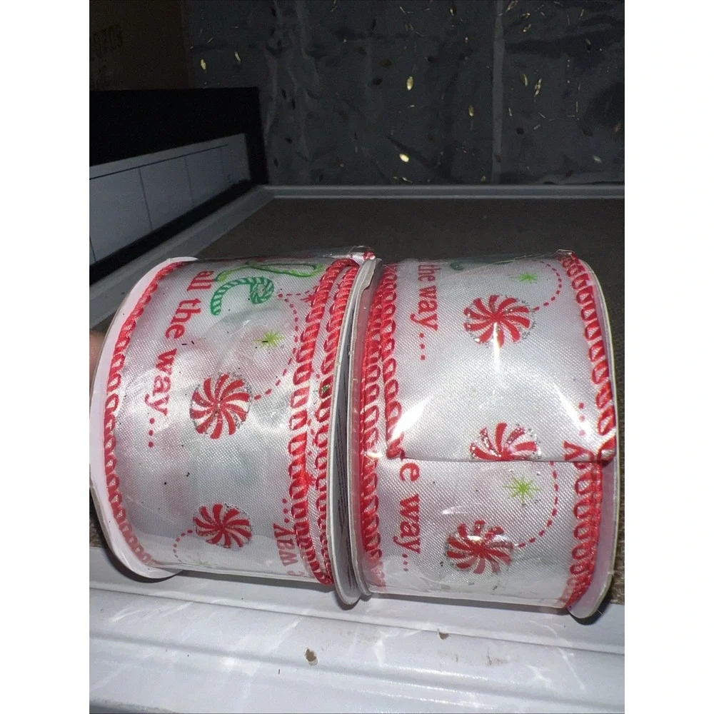 Holiday Time Christmas Ribbon 2 Rolls 1.5